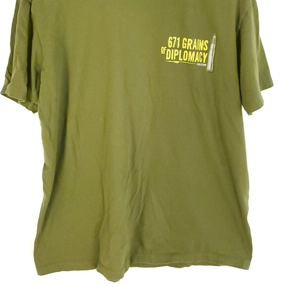 671 Grains Graphic T-Shirt Men's XL Olive Green 7.62 Design Military - Picture 2 of 11